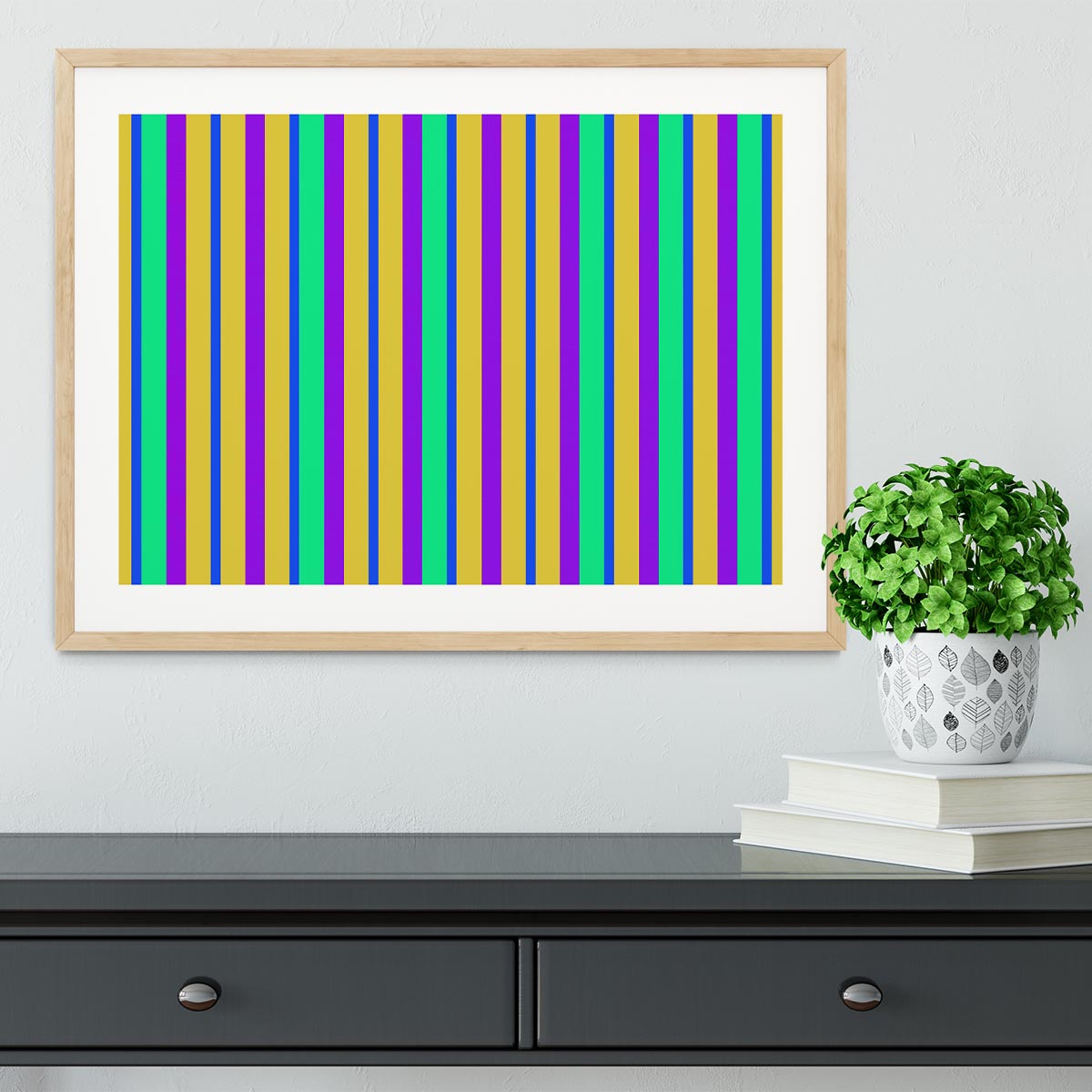 Funky Stripes Multi 2 Framed Print - Canvas Art Rocks - 3