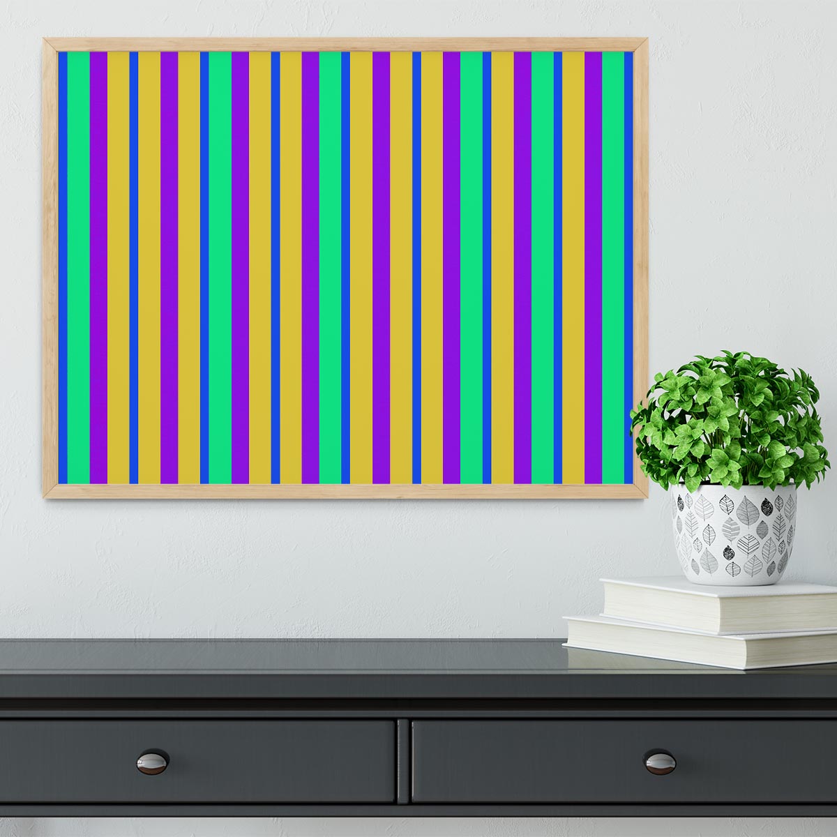 Funky Stripes Multi 2 Framed Print - Canvas Art Rocks - 4