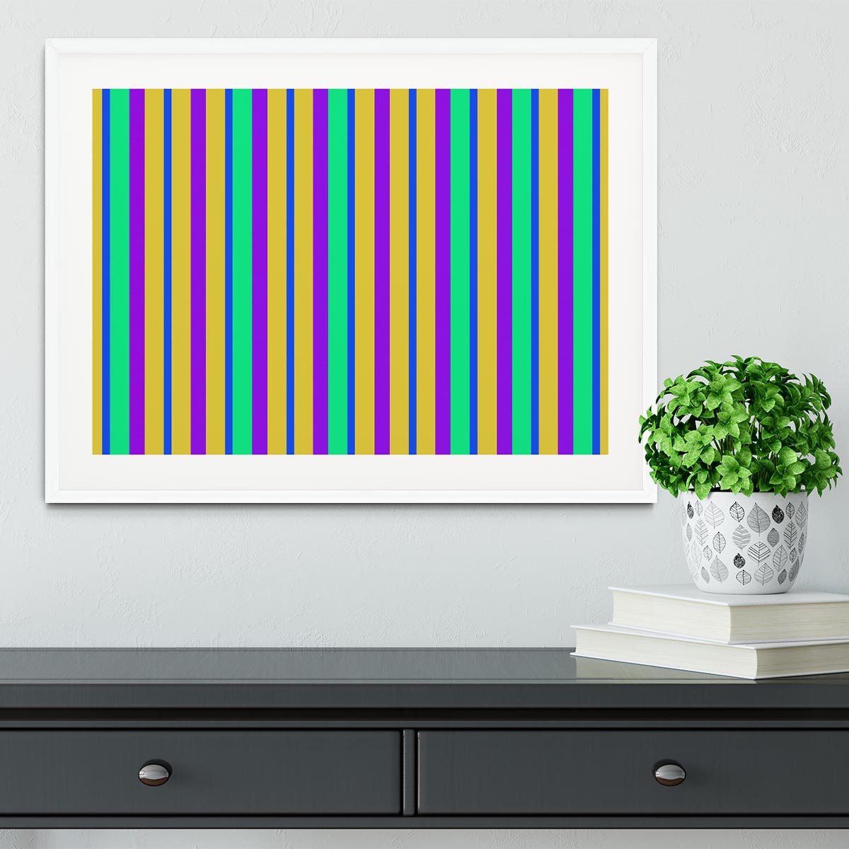 Funky Stripes Multi 2 Framed Print - Canvas Art Rocks - 5