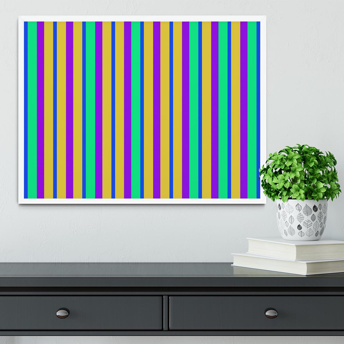 Funky Stripes Multi 2 Framed Print - Canvas Art Rocks -6