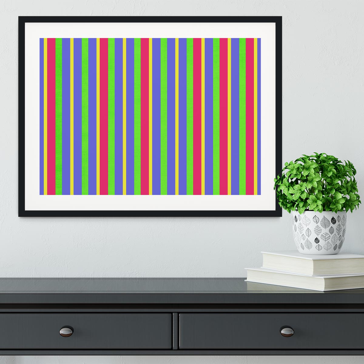 Funky Stripes Multi Framed Print - Canvas Art Rocks - 1