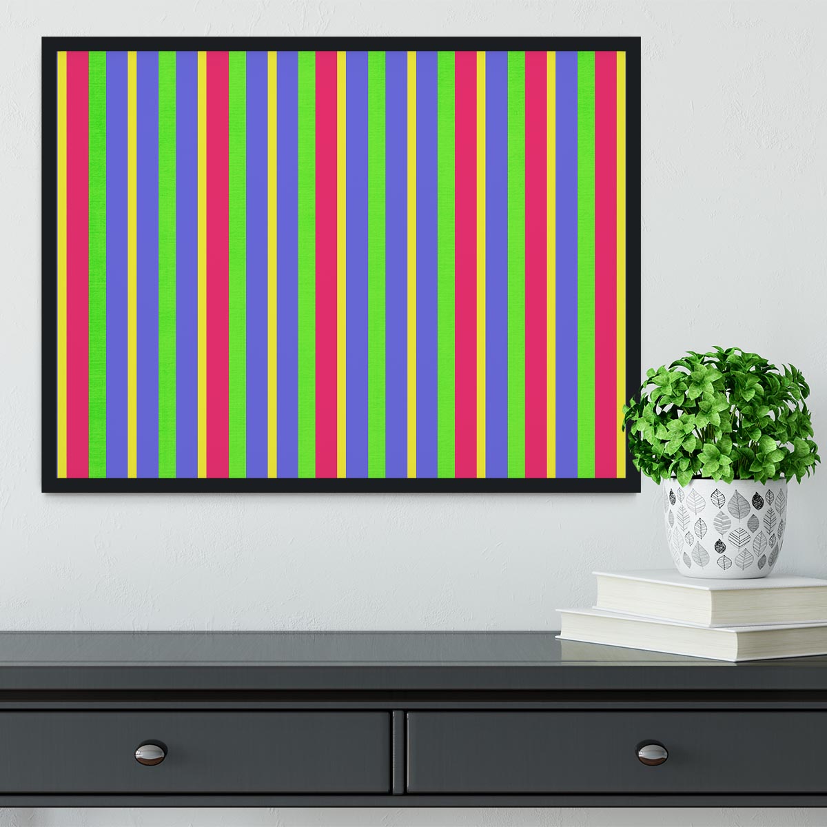 Funky Stripes Multi Framed Print - Canvas Art Rocks - 2
