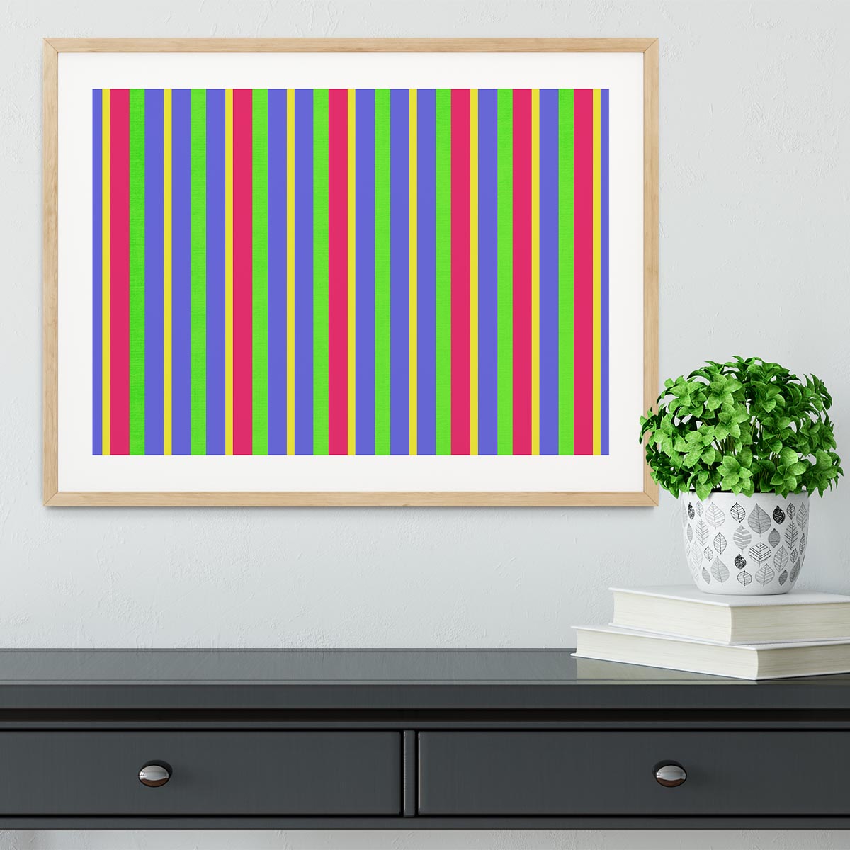Funky Stripes Multi Framed Print - Canvas Art Rocks - 3