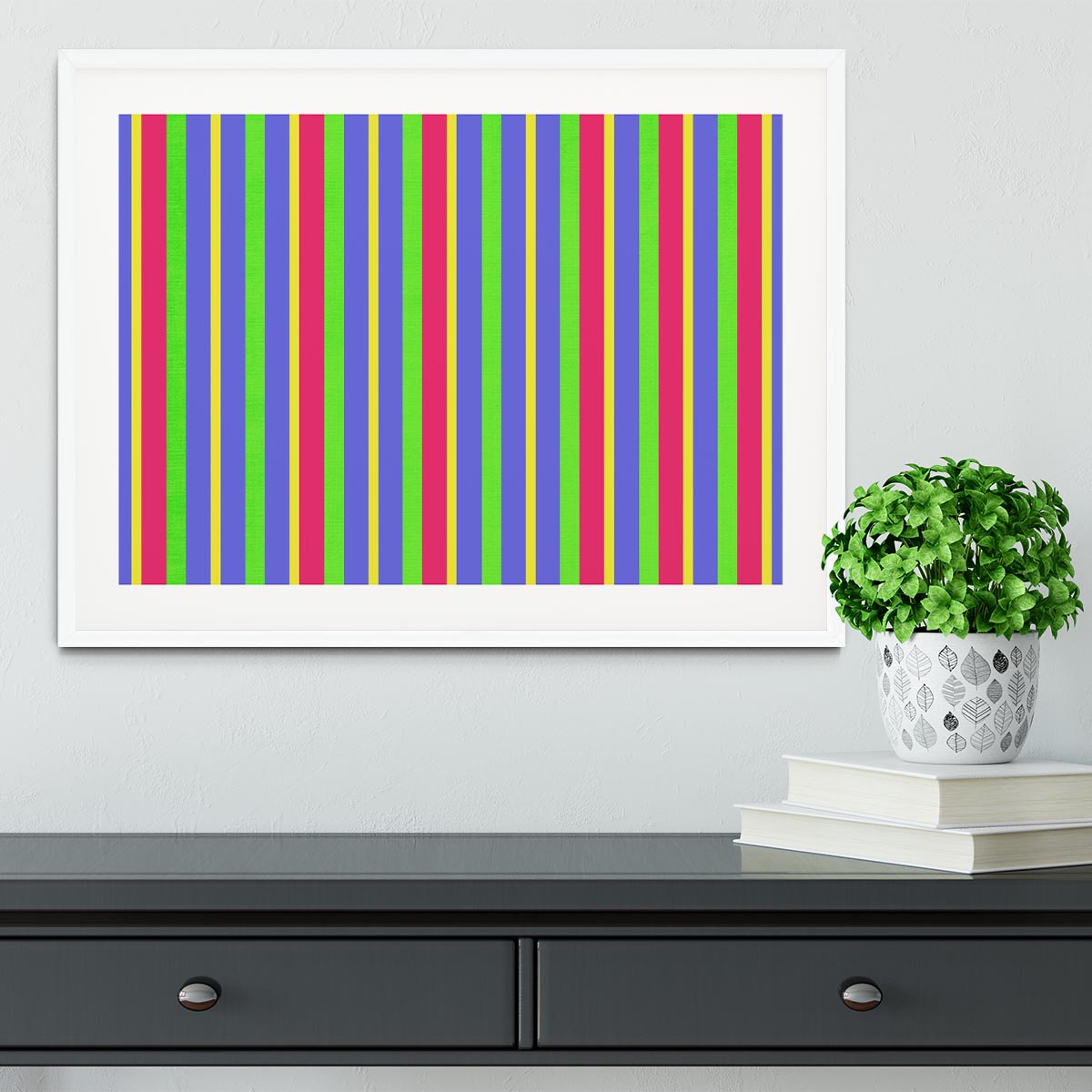 Funky Stripes Multi Framed Print - Canvas Art Rocks - 5