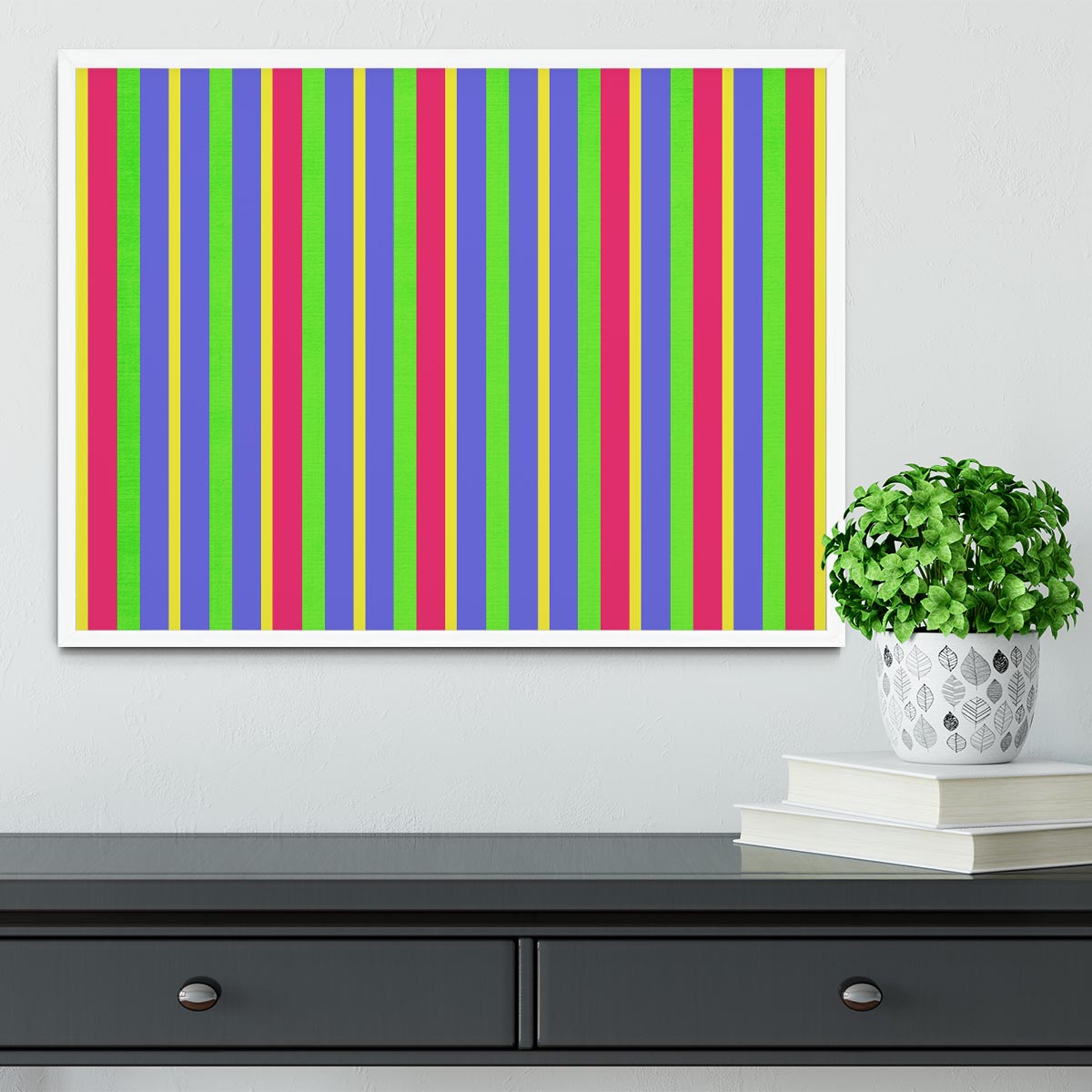 Funky Stripes Multi Framed Print - Canvas Art Rocks -6