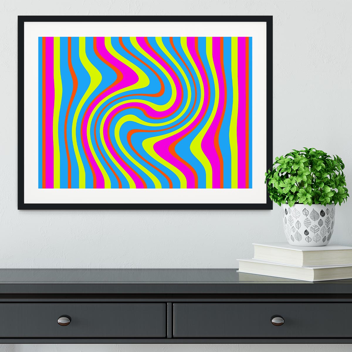 Funky Stripes Swirl 2 Framed Print - Canvas Art Rocks - 1
