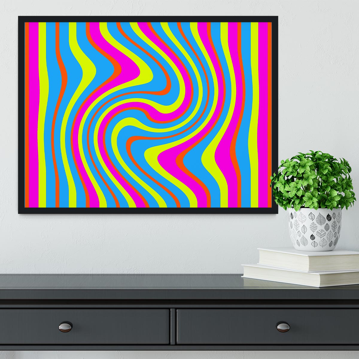 Funky Stripes Swirl 2 Framed Print - Canvas Art Rocks - 2