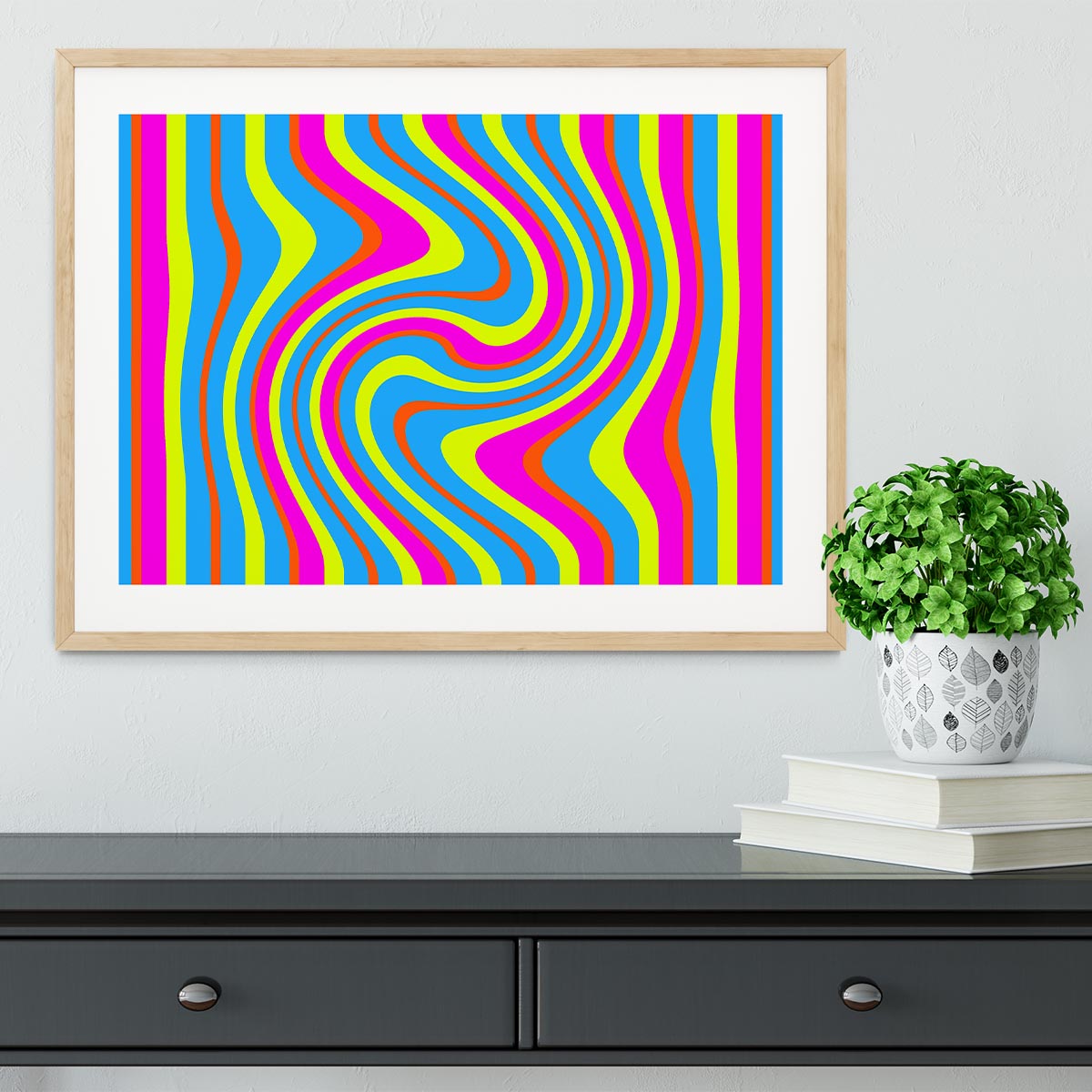 Funky Stripes Swirl 2 Framed Print - Canvas Art Rocks - 3