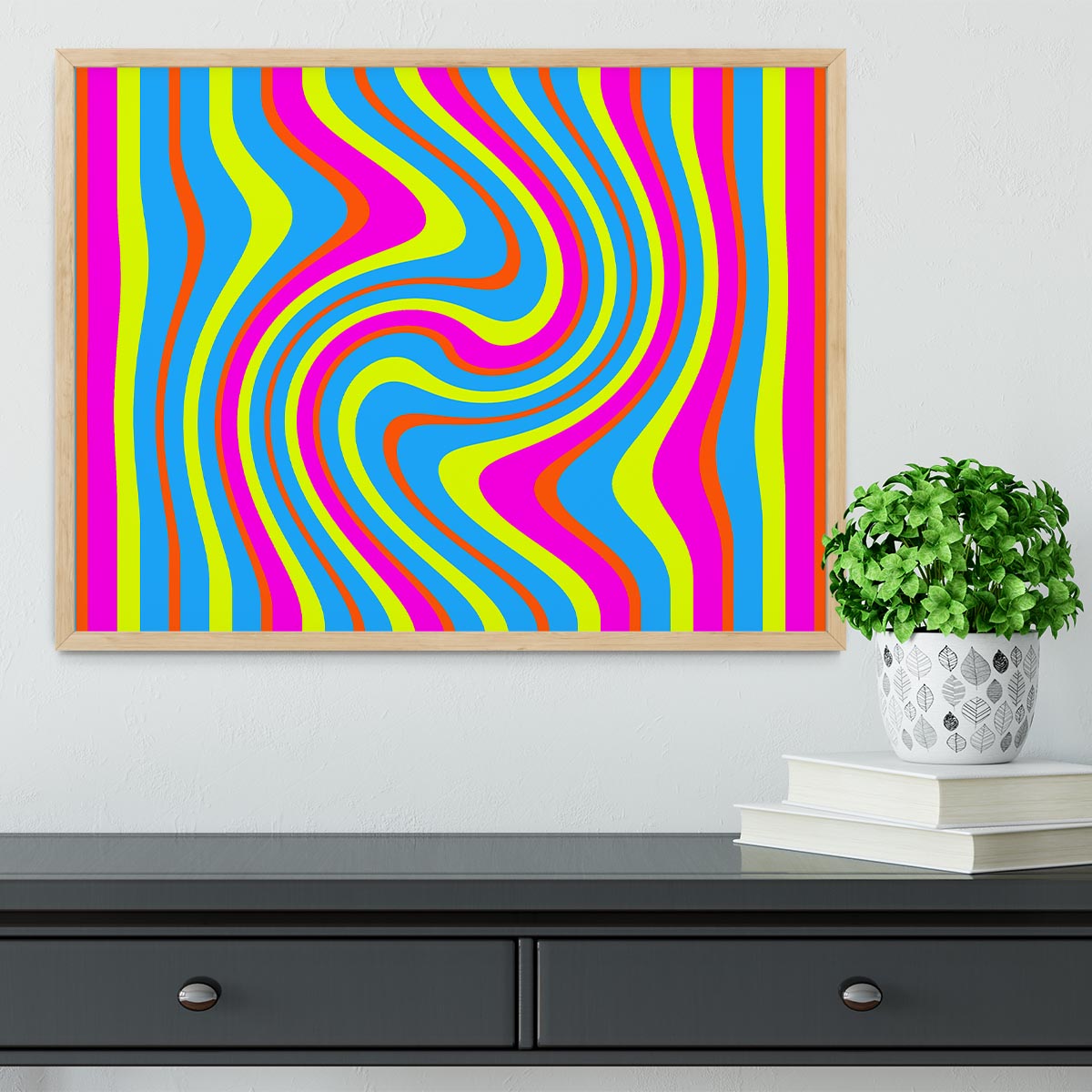 Funky Stripes Swirl 2 Framed Print - Canvas Art Rocks - 4
