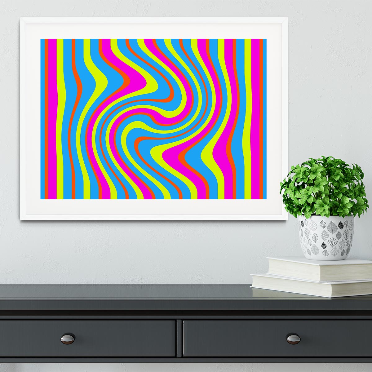 Funky Stripes Swirl 2 Framed Print - Canvas Art Rocks - 5