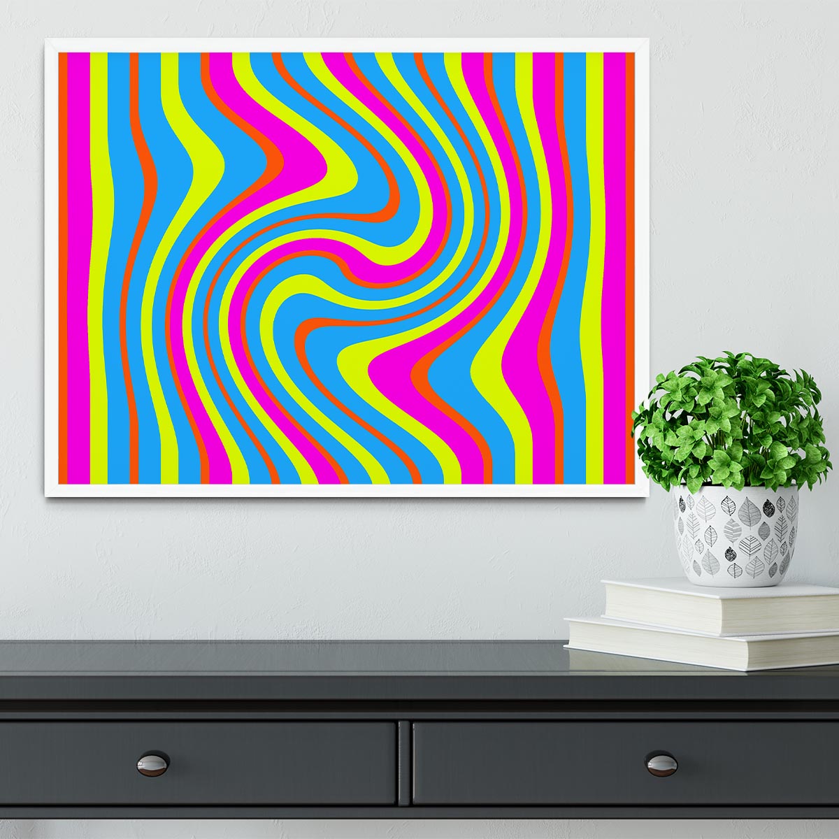 Funky Stripes Swirl 2 Framed Print - Canvas Art Rocks -6