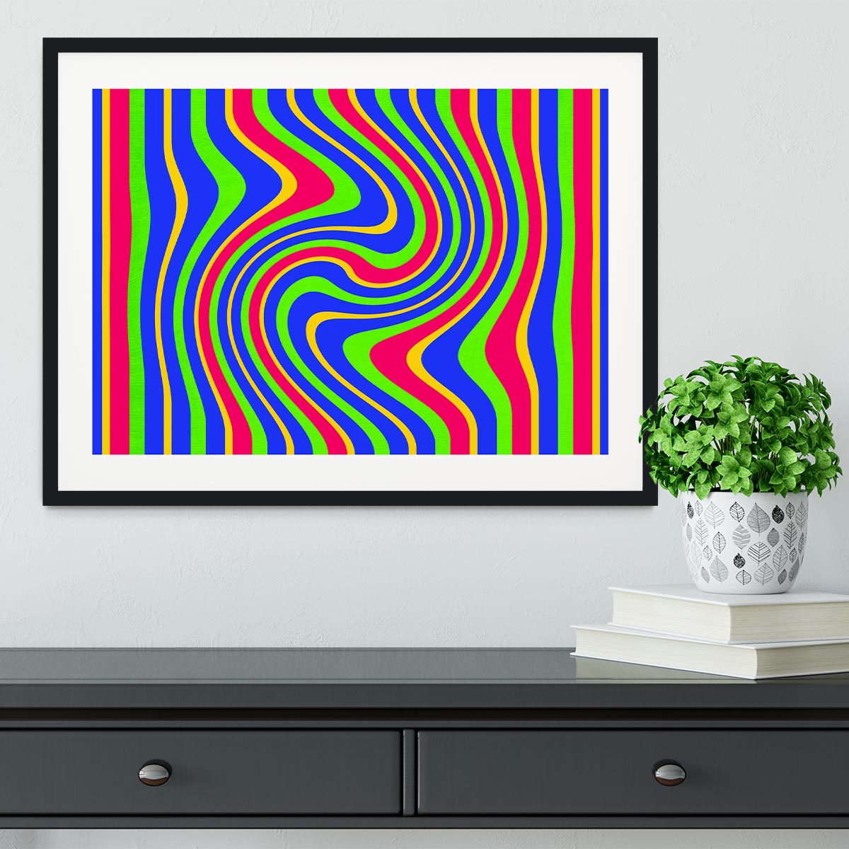 Funky Stripes Swirl 3 Framed Print - Canvas Art Rocks - 1