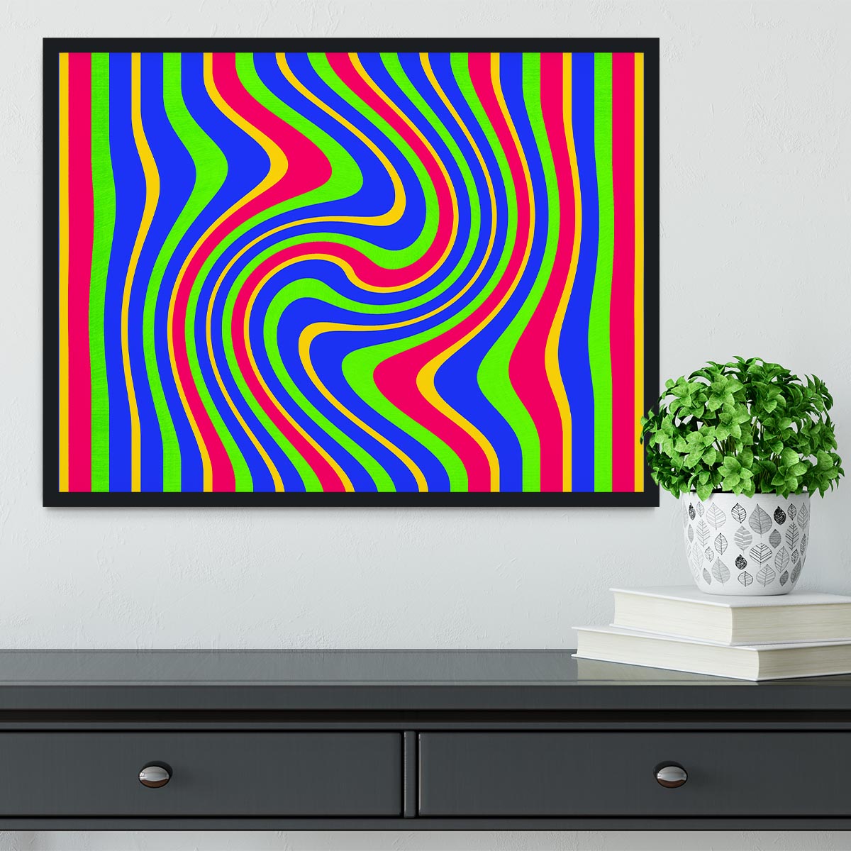 Funky Stripes Swirl 3 Framed Print - Canvas Art Rocks - 2