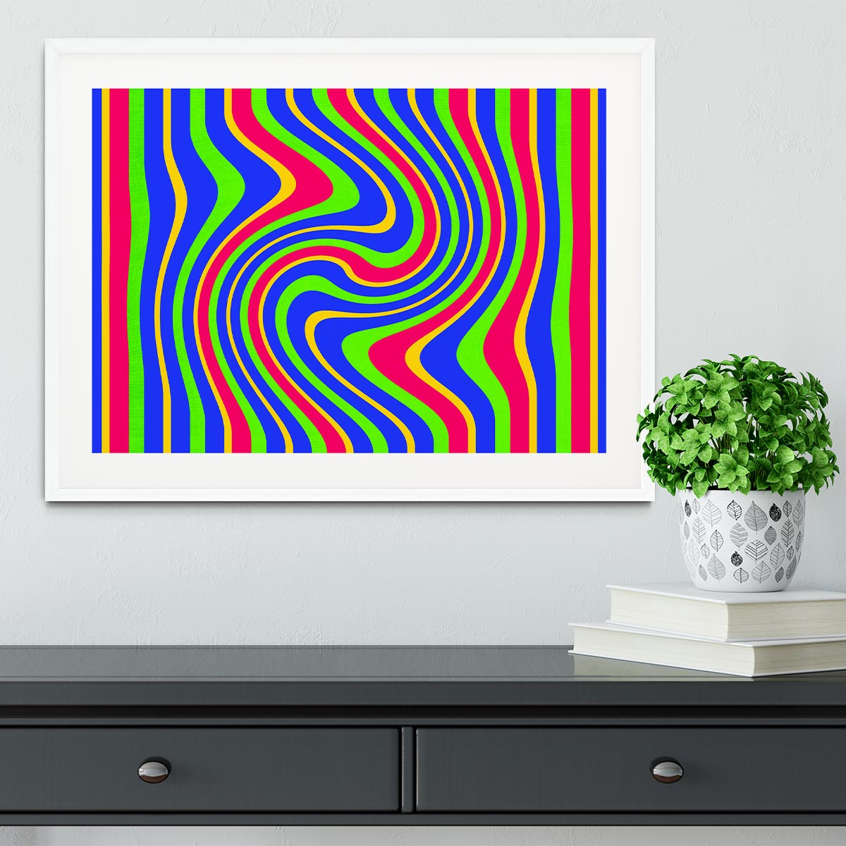 Funky Stripes Swirl 3 Framed Print - Canvas Art Rocks - 5