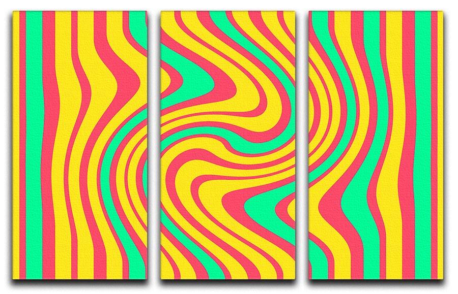 Funky Stripes Swirl 4 3 Split Panel Canvas Print - Canvas Art Rocks - 1
