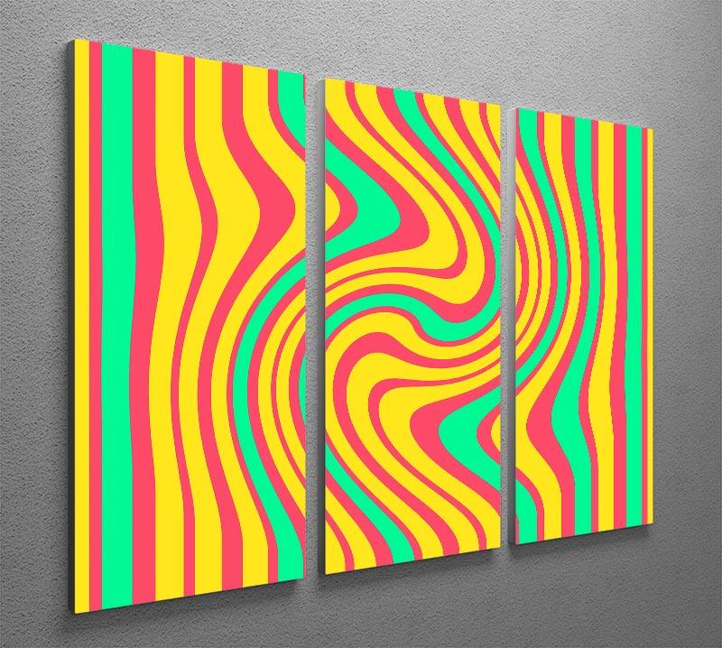 Funky Stripes Swirl 4 3 Split Panel Canvas Print - Canvas Art Rocks - 2