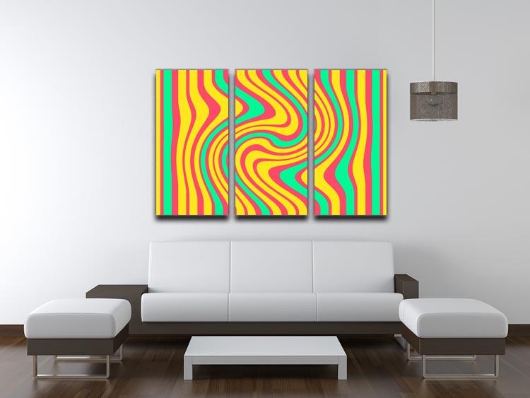 Funky Stripes Swirl 4 3 Split Panel Canvas Print - Canvas Art Rocks - 3