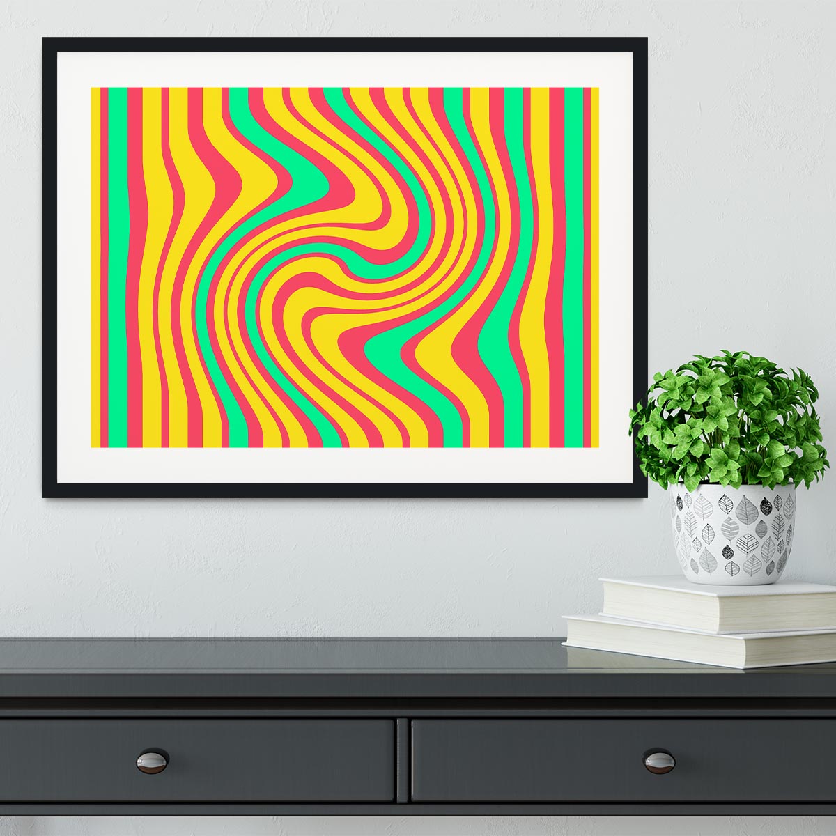 Funky Stripes Swirl 4 Framed Print - Canvas Art Rocks - 1