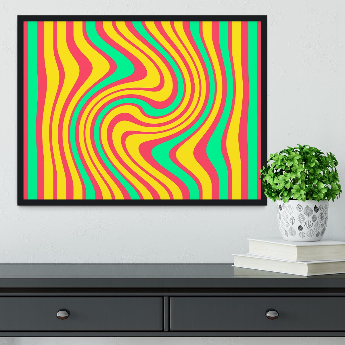 Funky Stripes Swirl 4 Framed Print - Canvas Art Rocks - 2