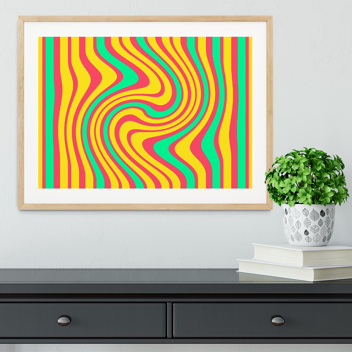 Funky Stripes Swirl 4 Framed Print - Canvas Art Rocks - 3