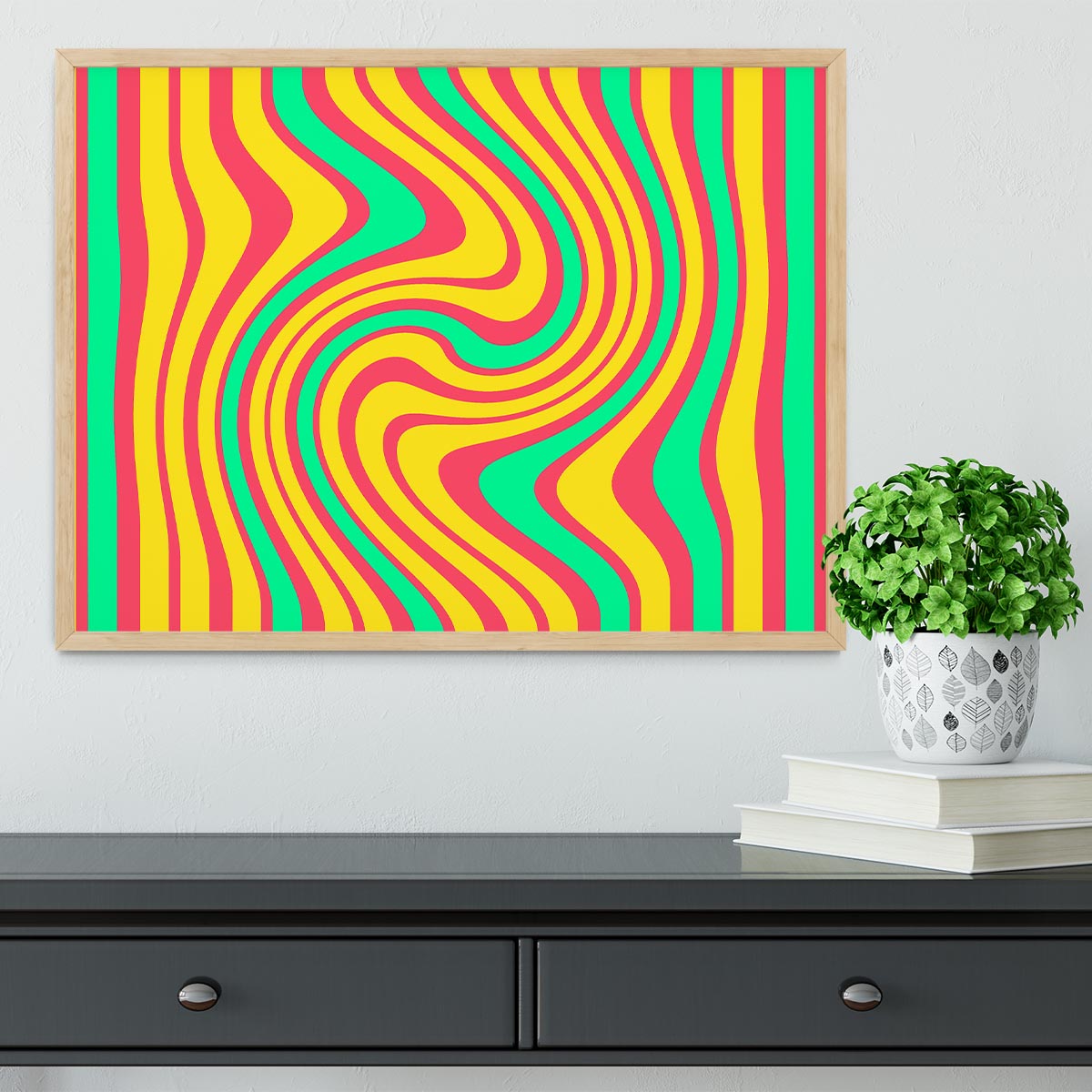 Funky Stripes Swirl 4 Framed Print - Canvas Art Rocks - 4