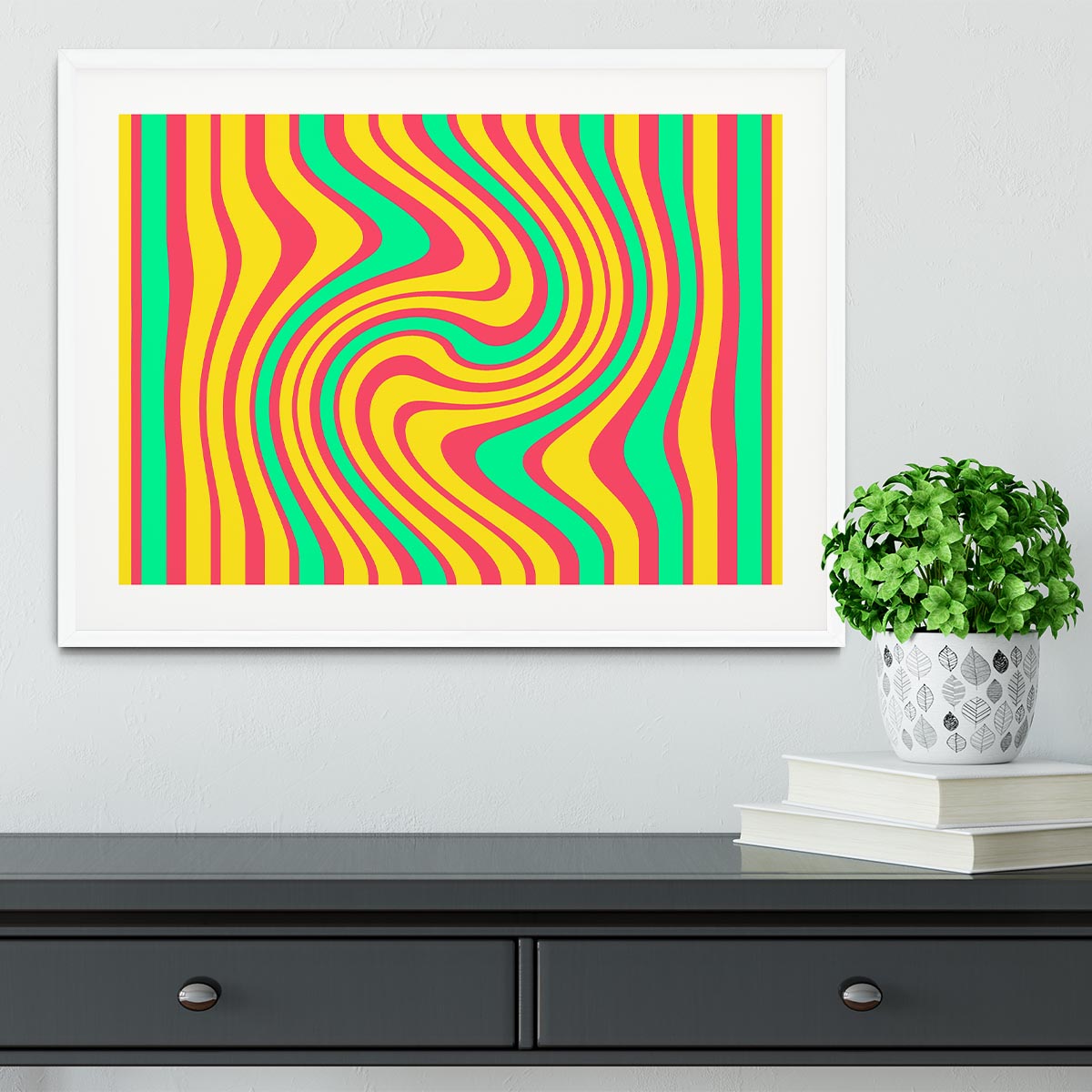 Funky Stripes Swirl 4 Framed Print - Canvas Art Rocks - 5