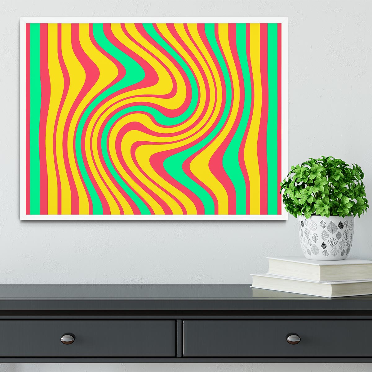 Funky Stripes Swirl 4 Framed Print - Canvas Art Rocks -6