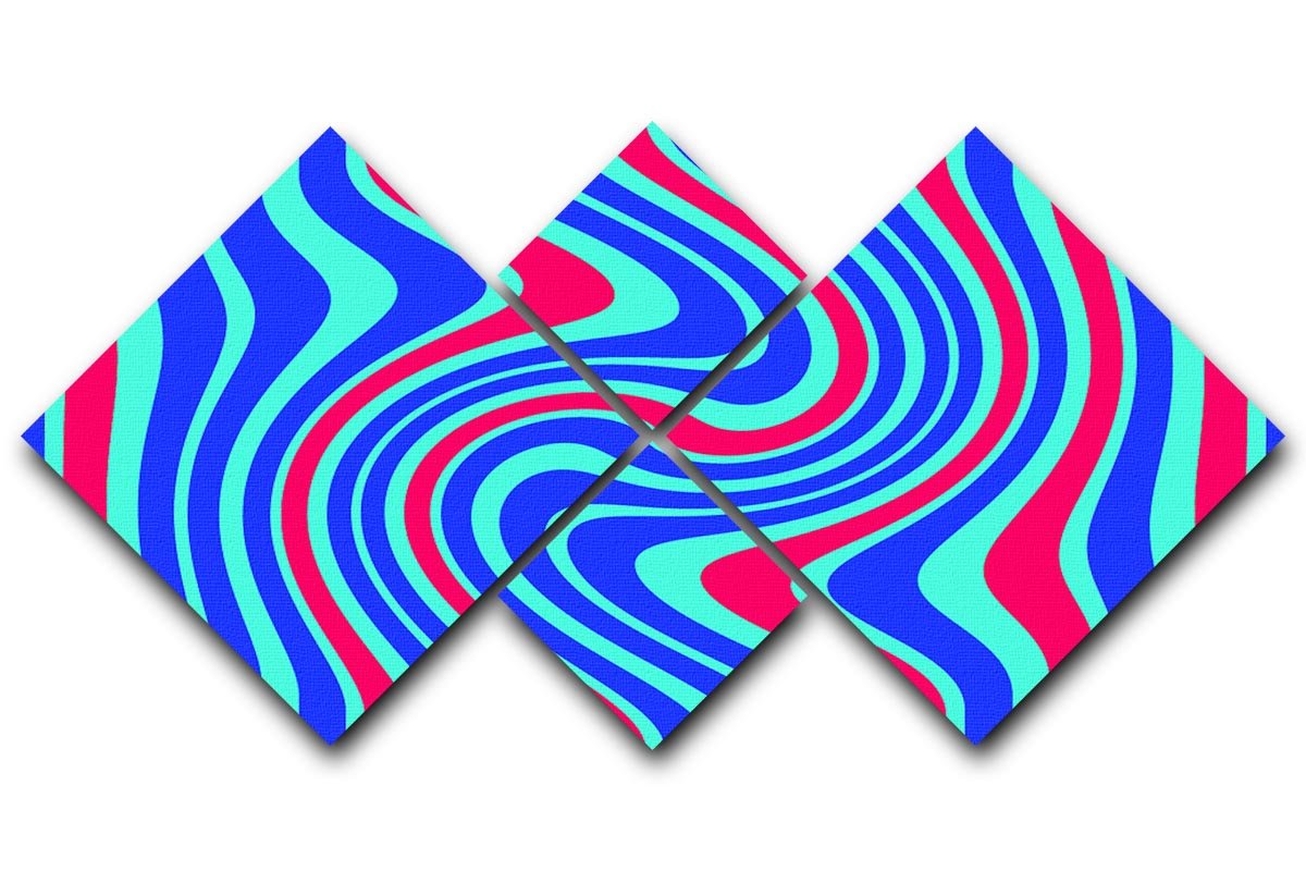 Funky Stripes Swirl 5 4 Square Multi Panel Canvas  - Canvas Art Rocks - 1
