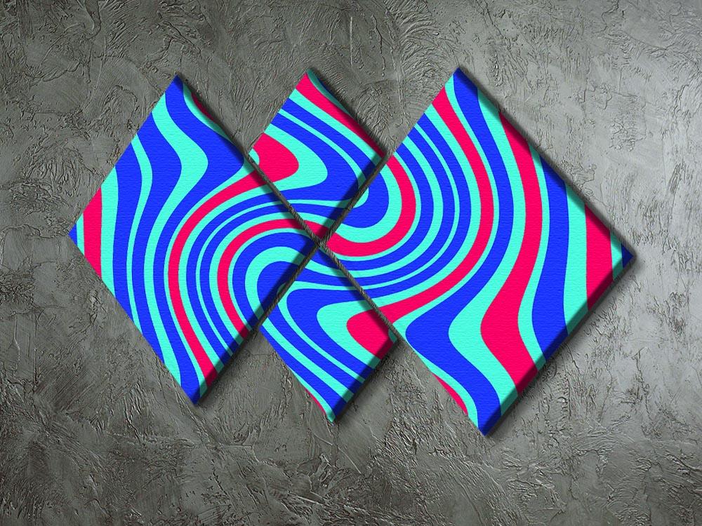 Funky Stripes Swirl 5 4 Square Multi Panel Canvas - Canvas Art Rocks - 2