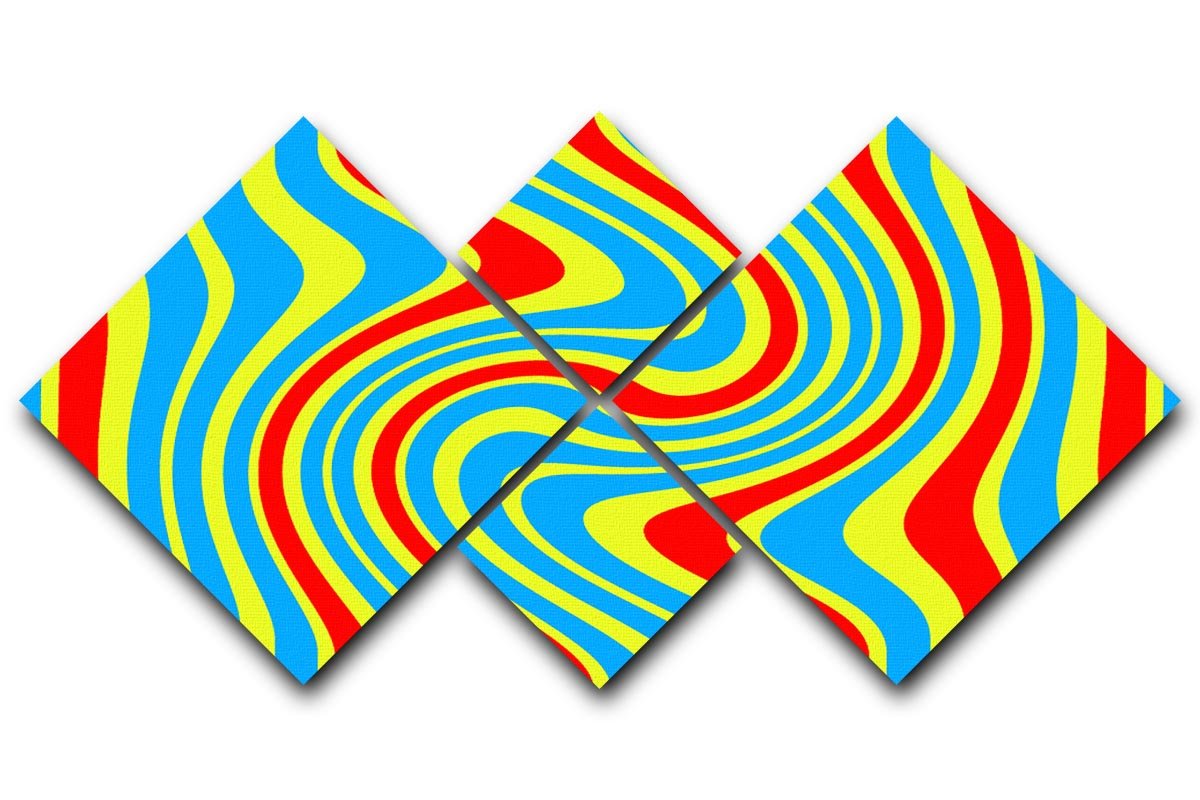 Funky Stripes Swirl 6 4 Square Multi Panel Canvas  - Canvas Art Rocks - 1