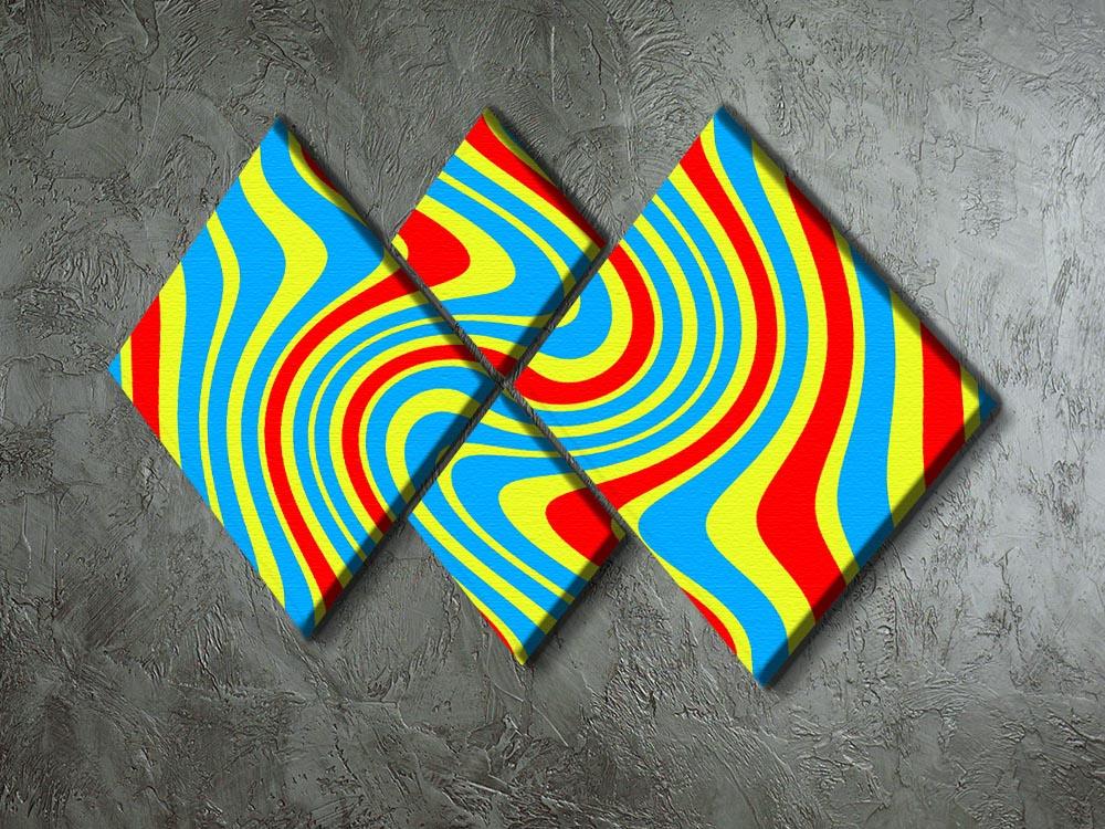 Funky Stripes Swirl 6 4 Square Multi Panel Canvas - Canvas Art Rocks - 2