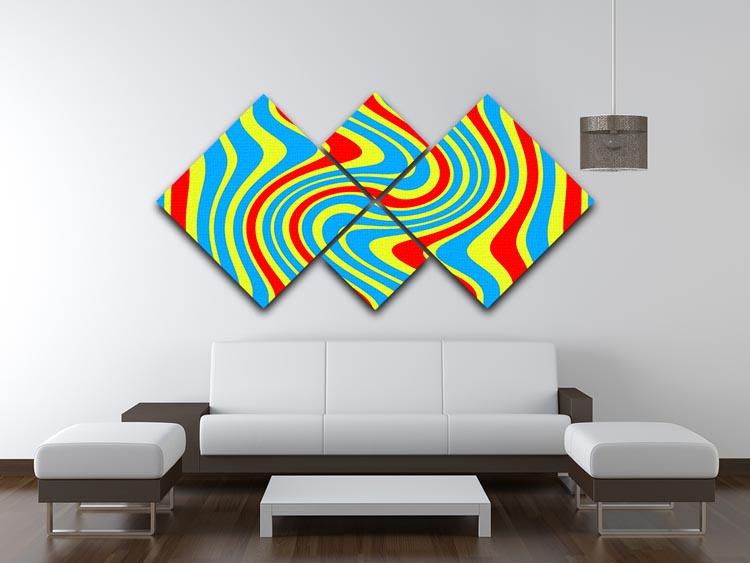 Funky Stripes Swirl 6 4 Square Multi Panel Canvas - Canvas Art Rocks - 3