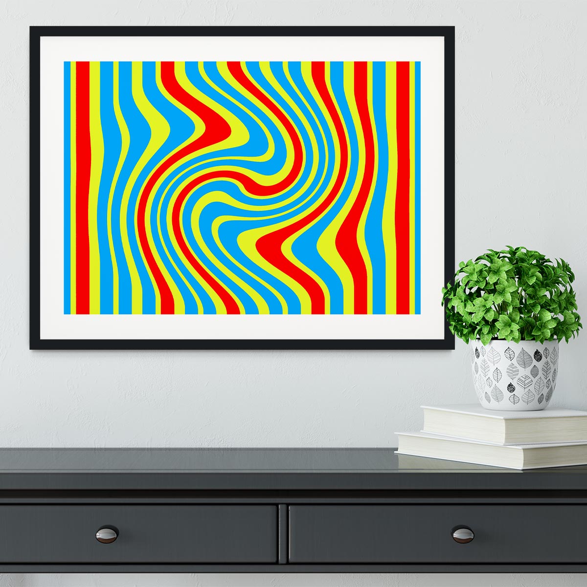 Funky Stripes Swirl 6 Framed Print - Canvas Art Rocks - 1