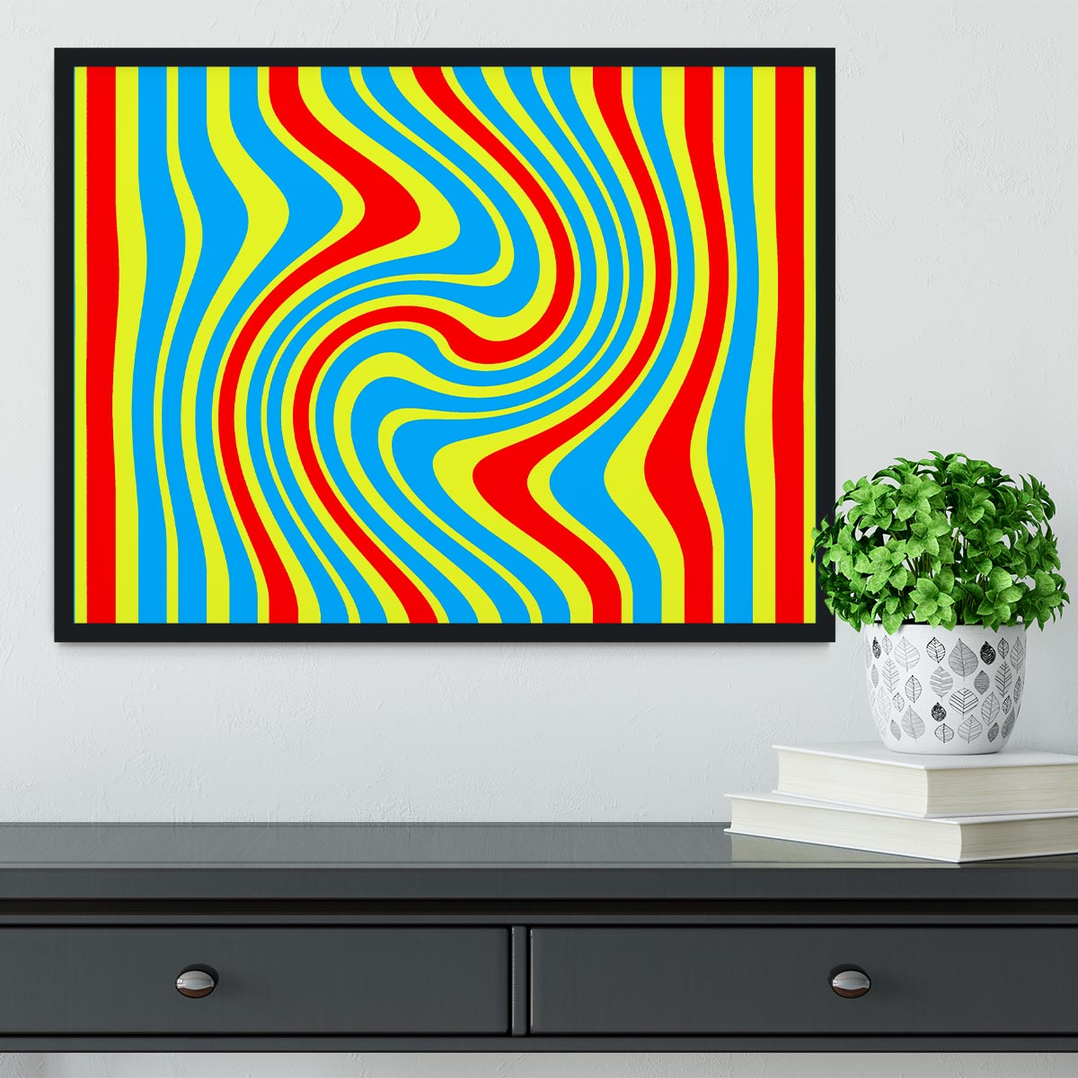 Funky Stripes Swirl 6 Framed Print - Canvas Art Rocks - 2