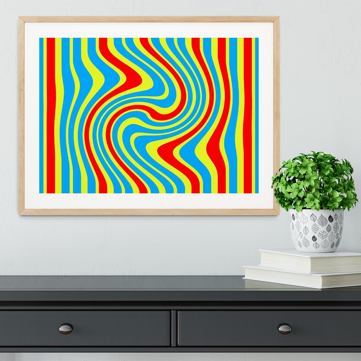 Funky Stripes Swirl 6 Framed Print - Canvas Art Rocks - 3