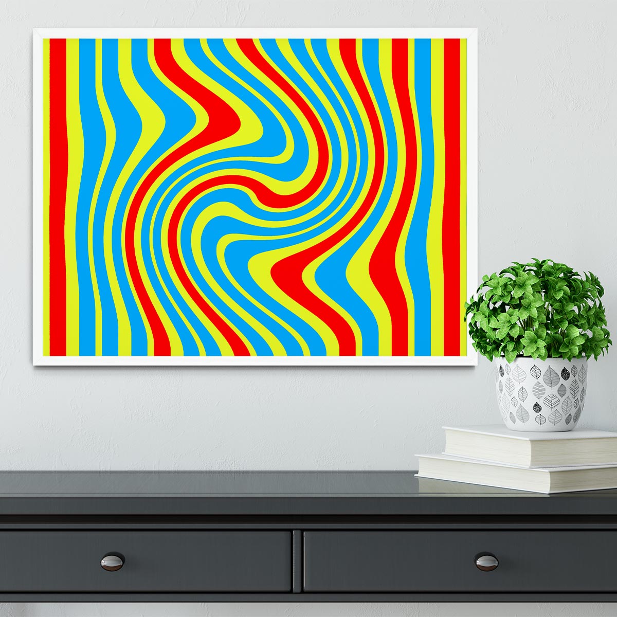 Funky Stripes Swirl 6 Framed Print - Canvas Art Rocks -6