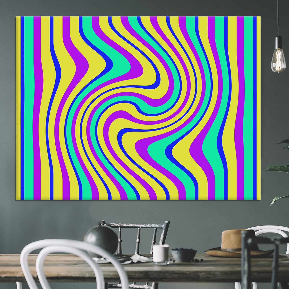 Funky Stripes Swirl Canvas Print or Poster - Canvas Art Rocks - 3