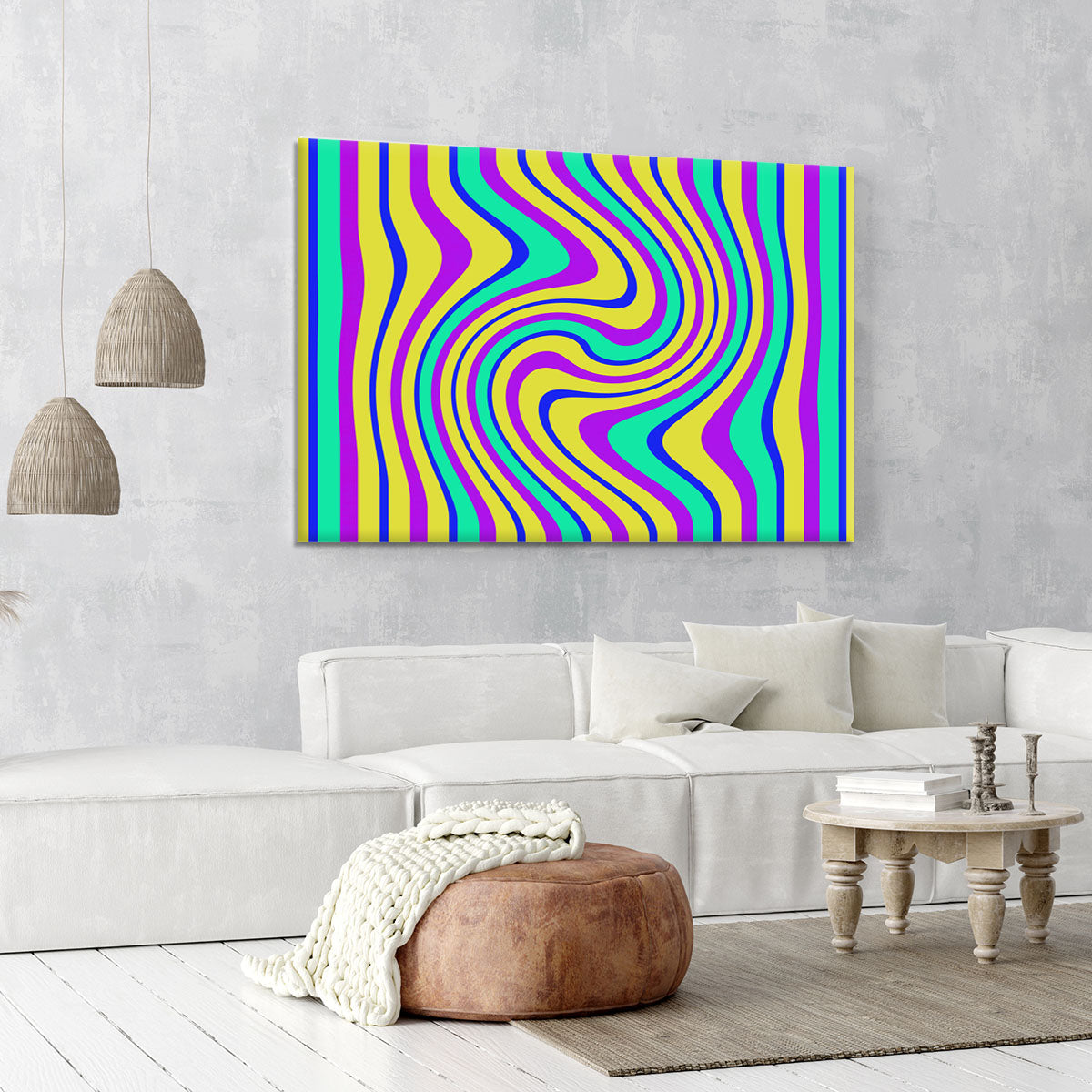 Funky Stripes Swirl Canvas Print or Poster - Canvas Art Rocks - 6