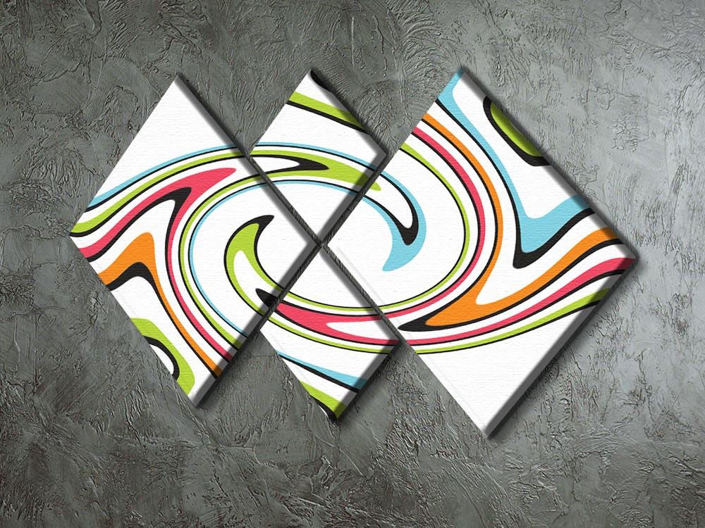Funky Twirl 4 Square Multi Panel Canvas - Canvas Art Rocks - 2