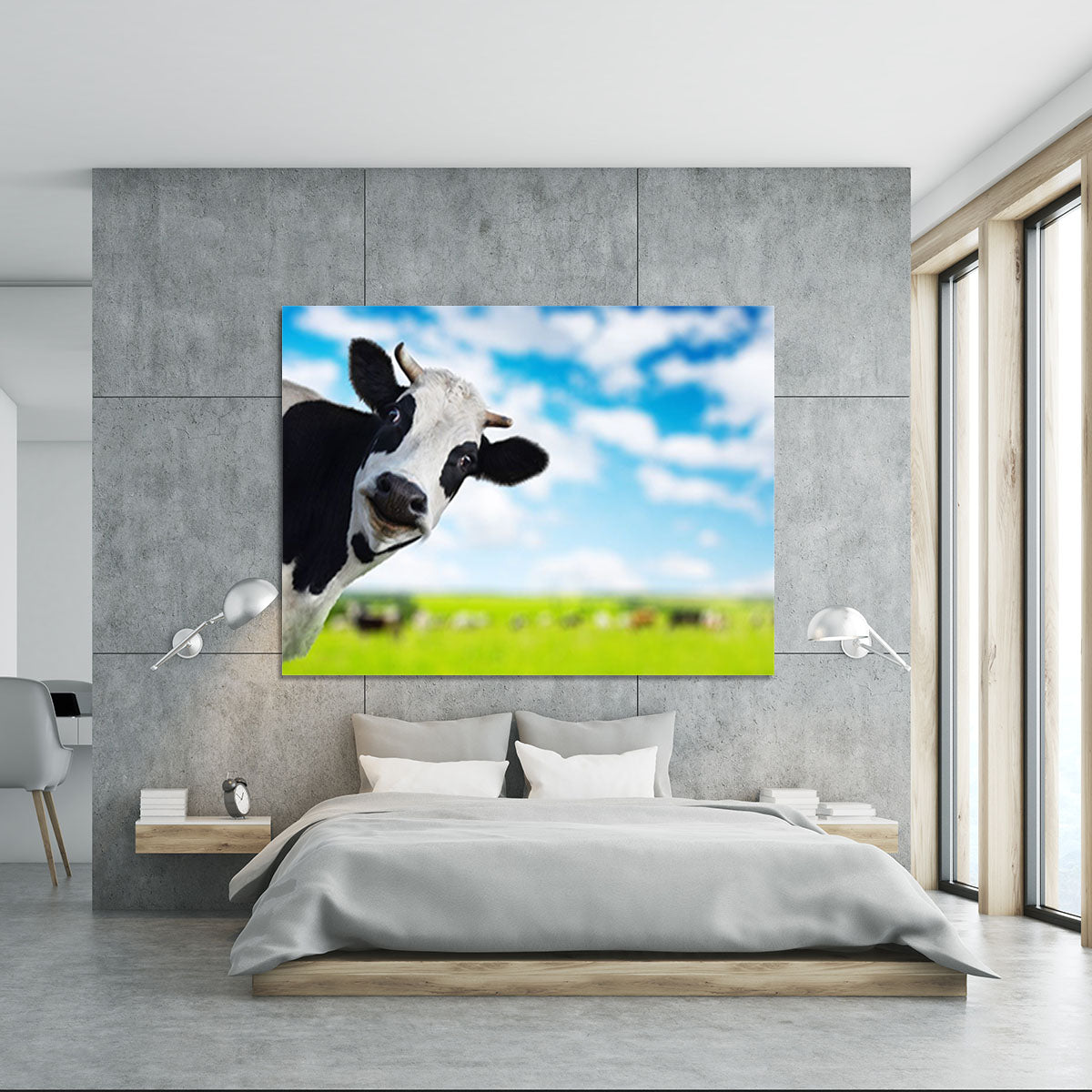 Funny cow looking at a camera Canvas Print or Poster - Canvas Art Rocks - 5