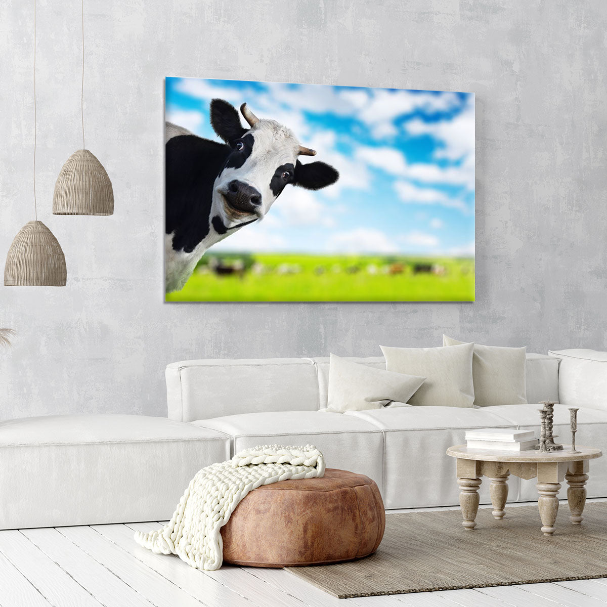 Funny cow looking at a camera Canvas Print or Poster - Canvas Art Rocks - 6
