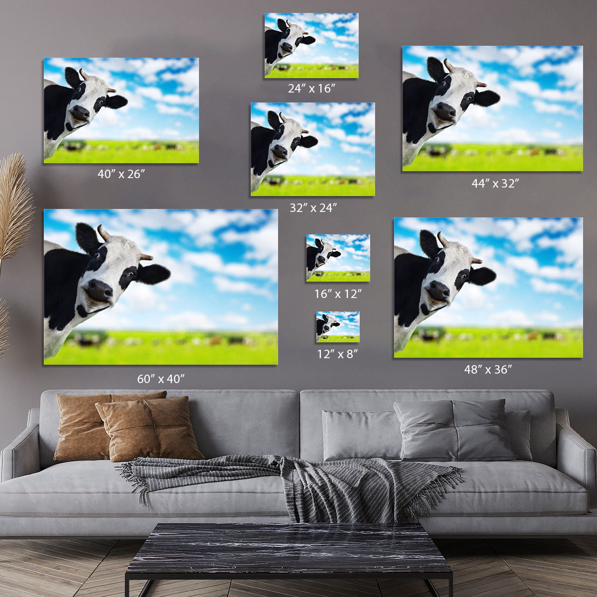 Funny cow looking at a camera Canvas Print or Poster - Canvas Art Rocks - 7