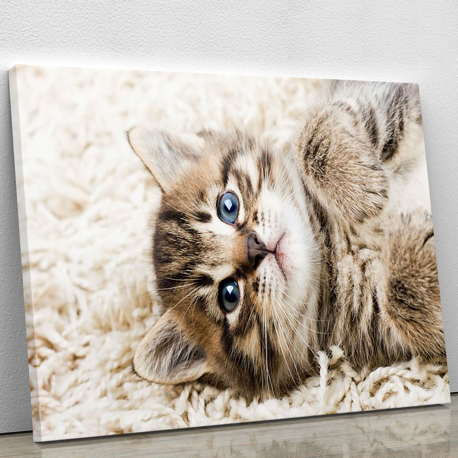 Funny kitten in carpet Canvas Print or Poster - Canvas Art Rocks - 1