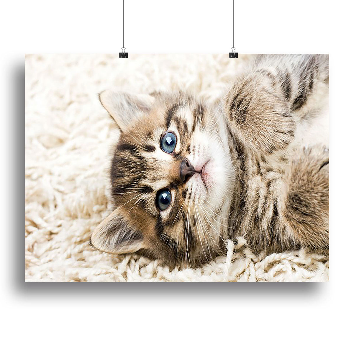 Funny kitten in carpet Canvas Print or Poster - Canvas Art Rocks - 2