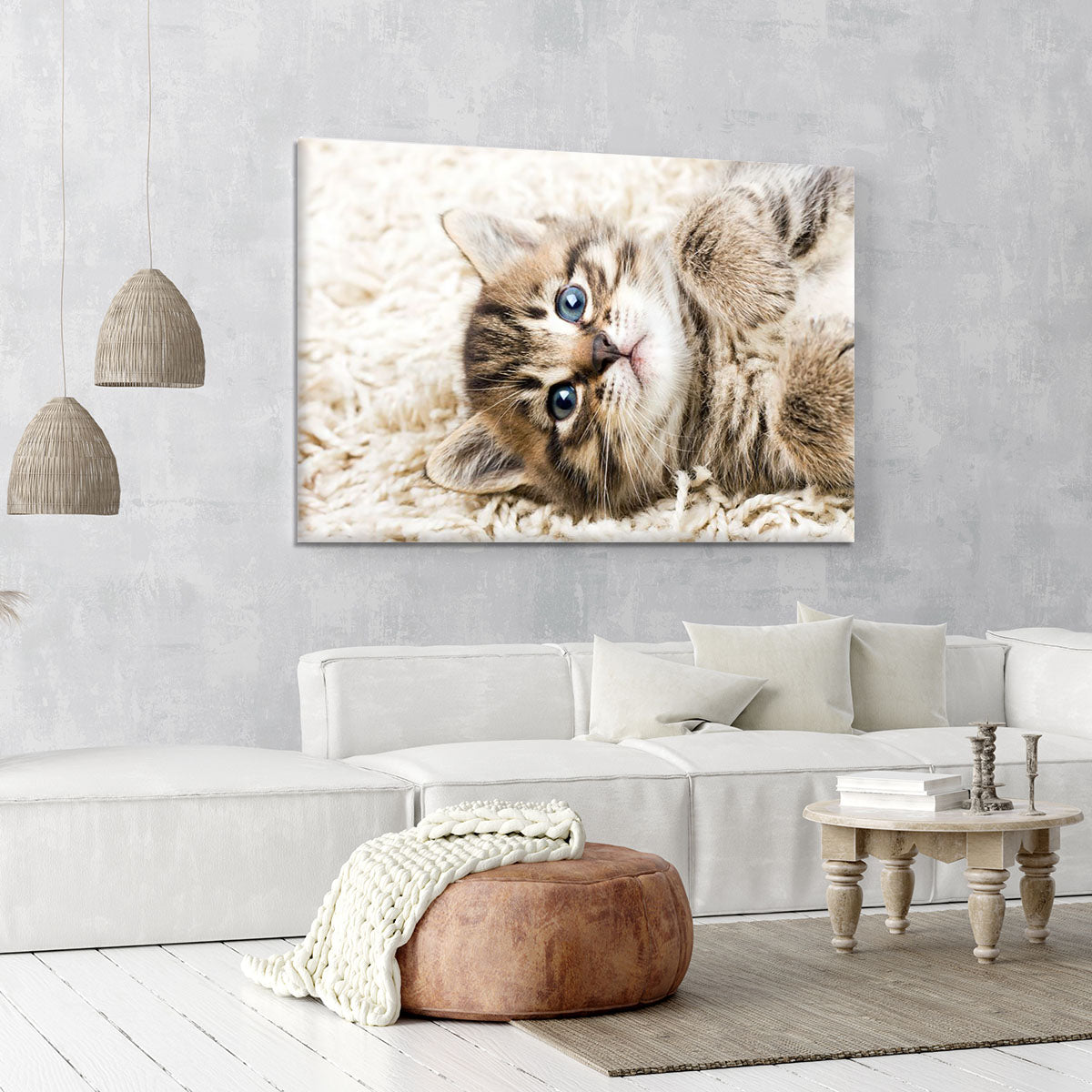 Funny kitten in carpet Canvas Print or Poster - Canvas Art Rocks - 6