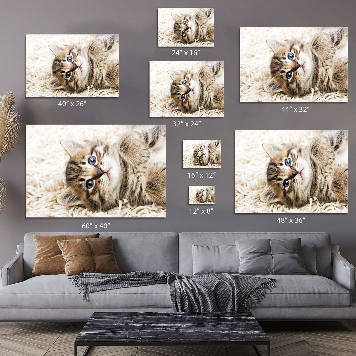 Funny kitten in carpet Canvas Print or Poster - Canvas Art Rocks - 7
