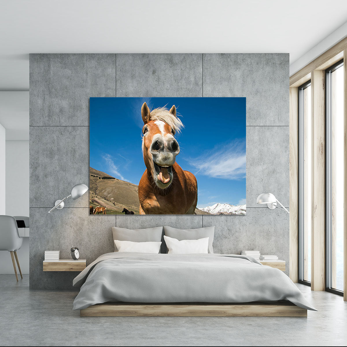 Funny shot of horse with crazy expression Canvas Print or Poster - Canvas Art Rocks - 5
