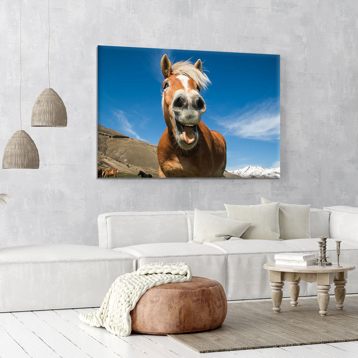 Funny shot of horse with crazy expression Canvas Print or Poster - Canvas Art Rocks - 6