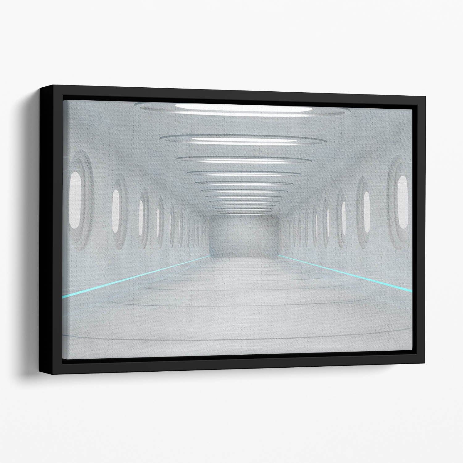 Futuristic interior Floating Framed Canvas