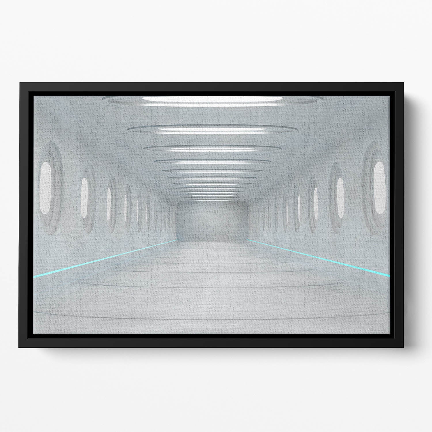 Futuristic interior Floating Framed Canvas